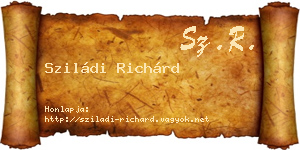 Sziládi Richárd névjegykártya